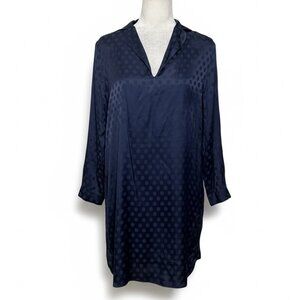 NWOT Haven Well Within Navy Satin Dot Tunic Top Dress Size S Relaxed Fit Chic